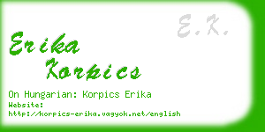 erika korpics business card